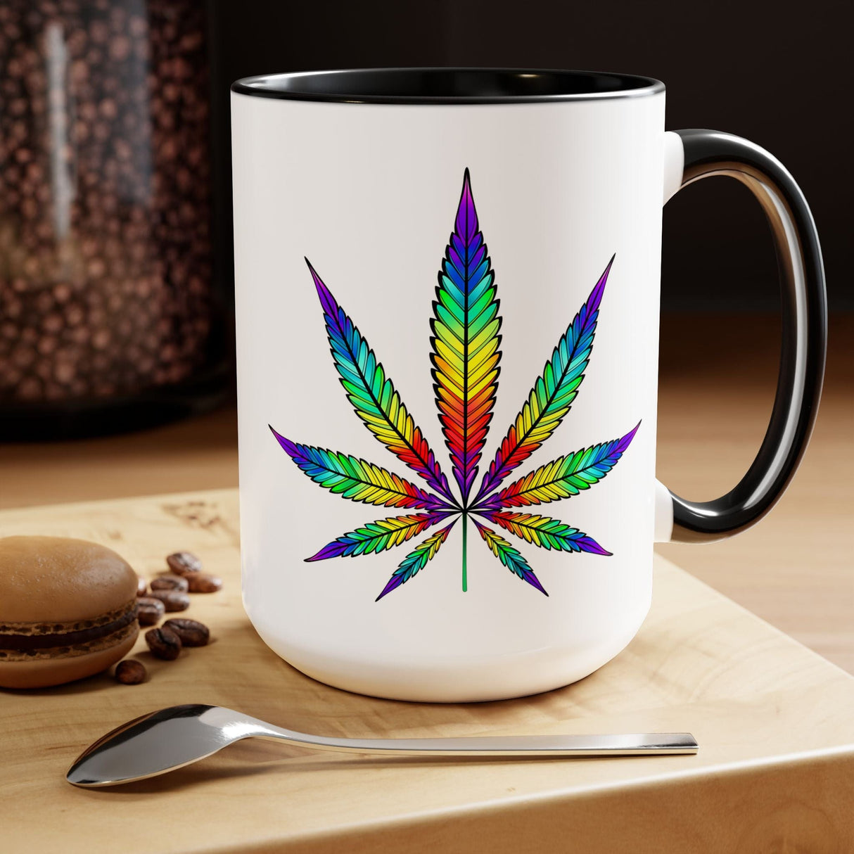 Vibrant Rainbow Cannabis Mug