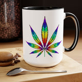 Vibrant Rainbow Cannabis Mug