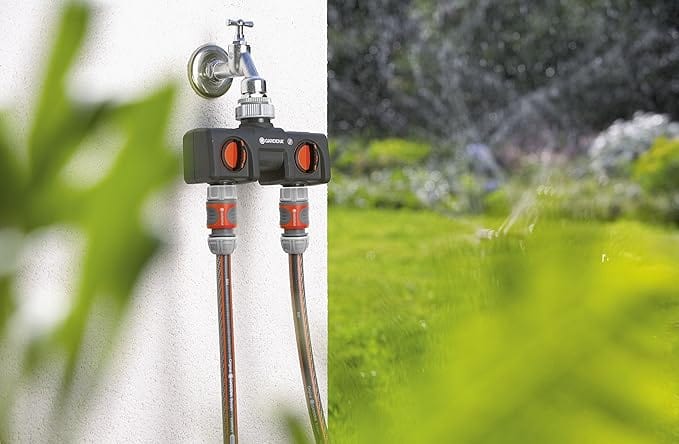 Gardena 2 Port Garden Hose Valve 08195 – Twin Tap Connector