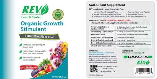 Organic REV Liquid Plant Food 16oz – Plant Growth Enhancer with Humates & Microbes