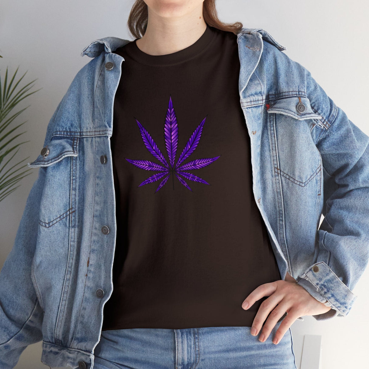 Purple Cannabis Leaf Tee