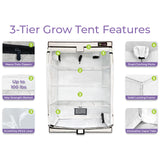 Clones & Cuttings 3-Tier Walden White LED Grow Tent Kit – Germination & Propagation System