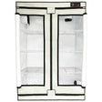 White grow tent with mesh doors on a white background