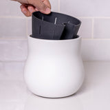 Alabaster White Ceramic Plant Pot with Removable Liner