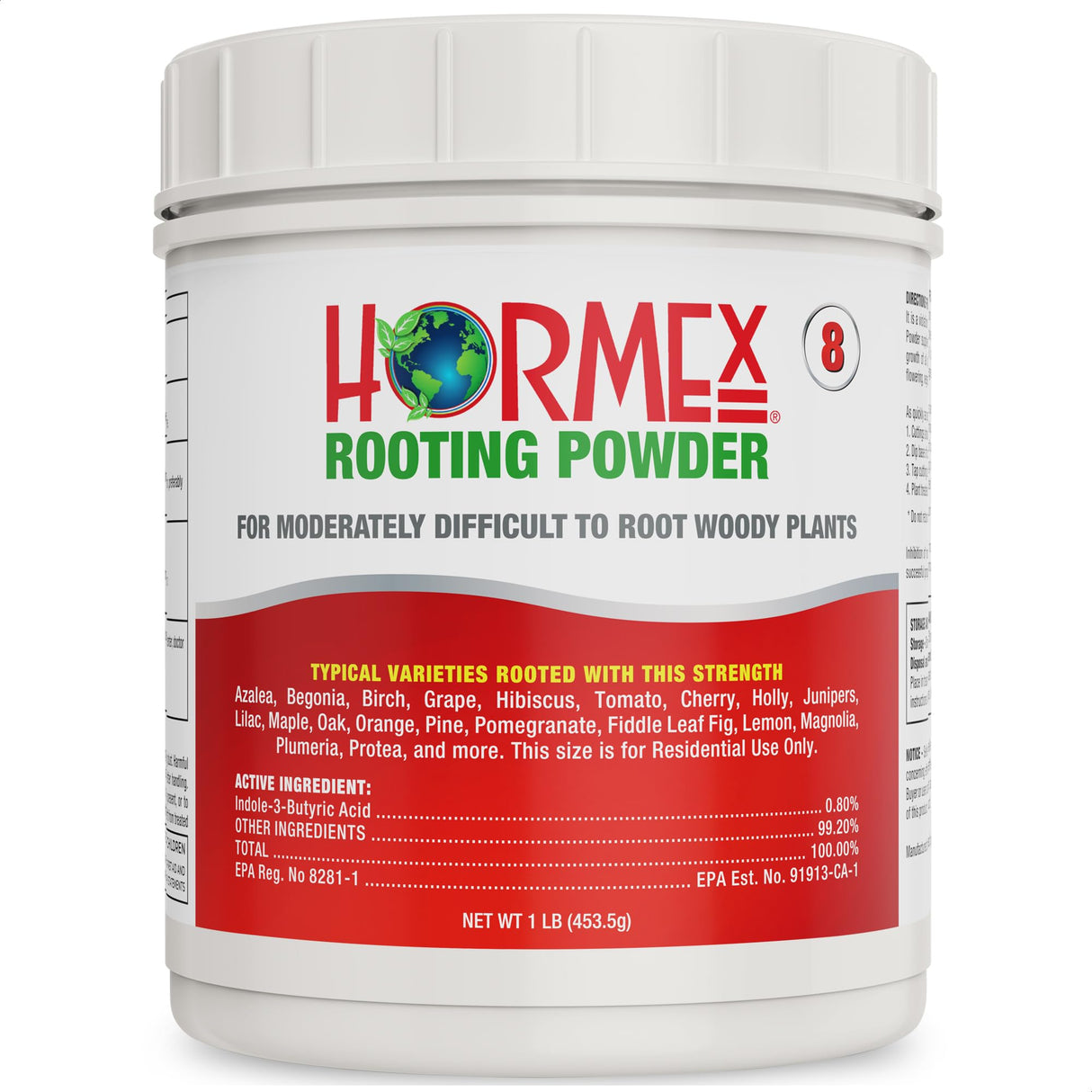 Hormex Rooting Powder #8 (0.80% IBA) – Rooting Hormone for Semi-Hardwood Cuttings