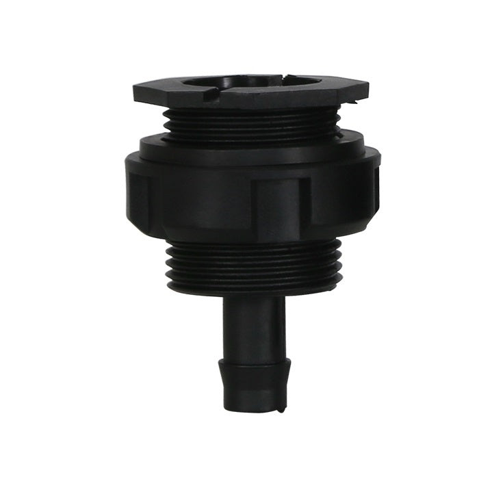 Black mechanical component on a white background