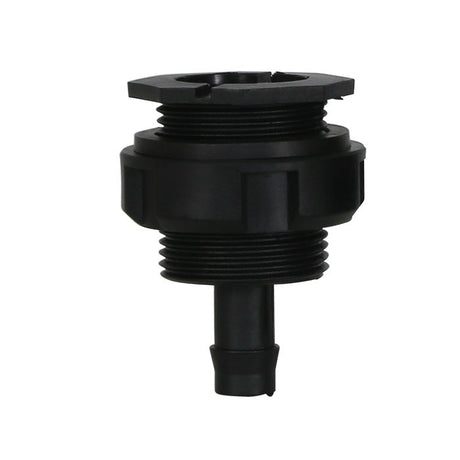 Black mechanical component on a white background