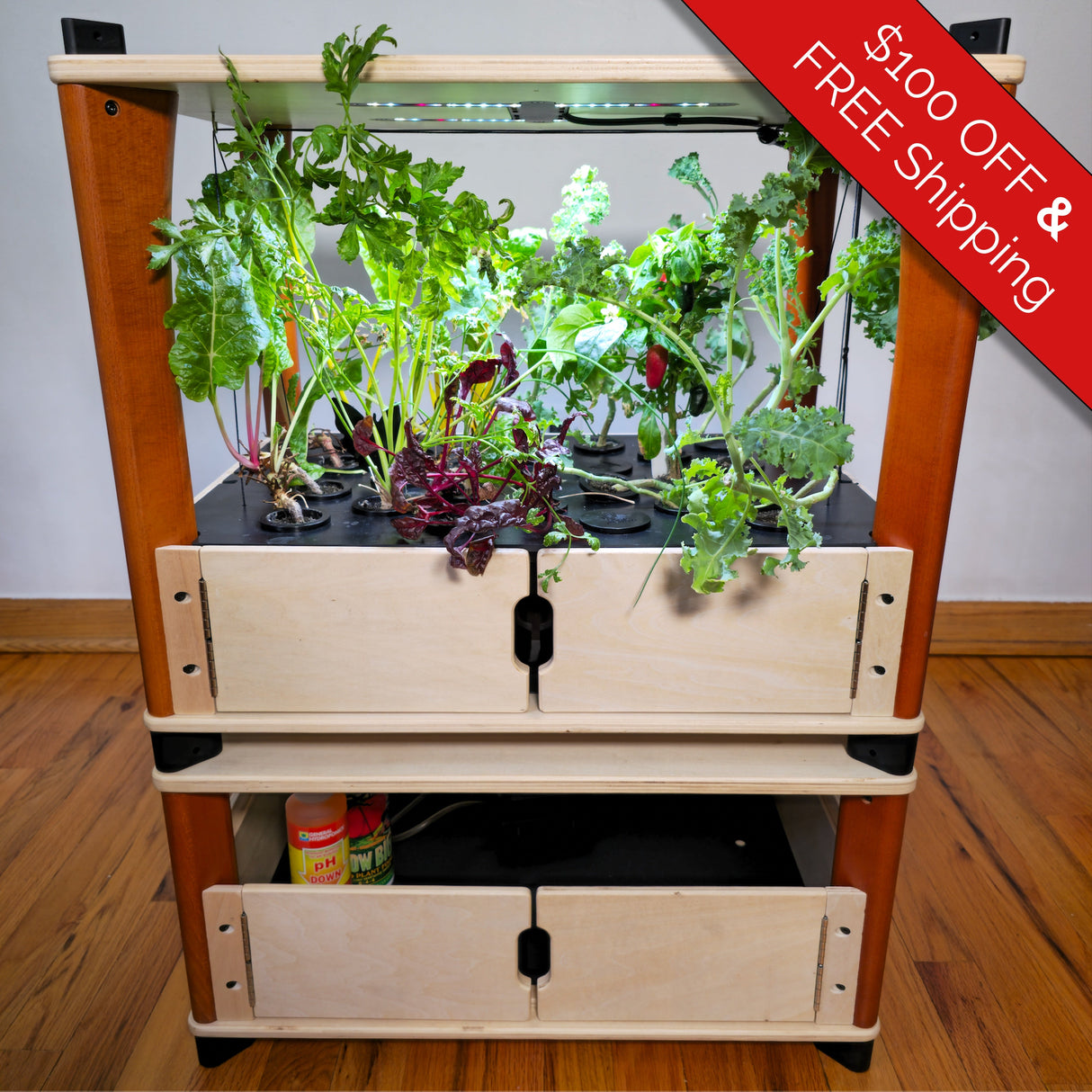 Aquager Chef’s Organic Indoor Hydroponic Farm for 24–96 Plants