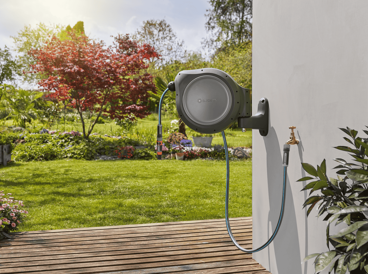 Gardena 50 ft. Wall Mount Hose Reel – Frost-Protected Garden Hose Storage