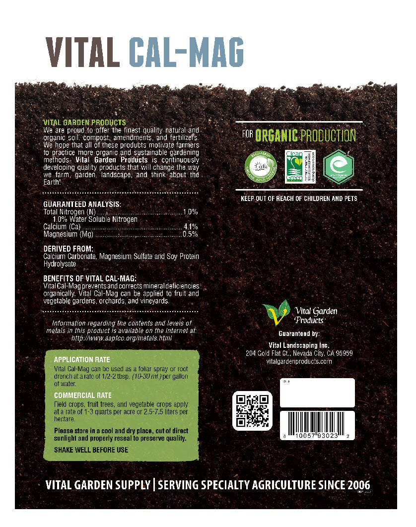 Vital Cal-Mag 1-0-0 Liquid Fertilizer – Calcium Magnesium Supplement
