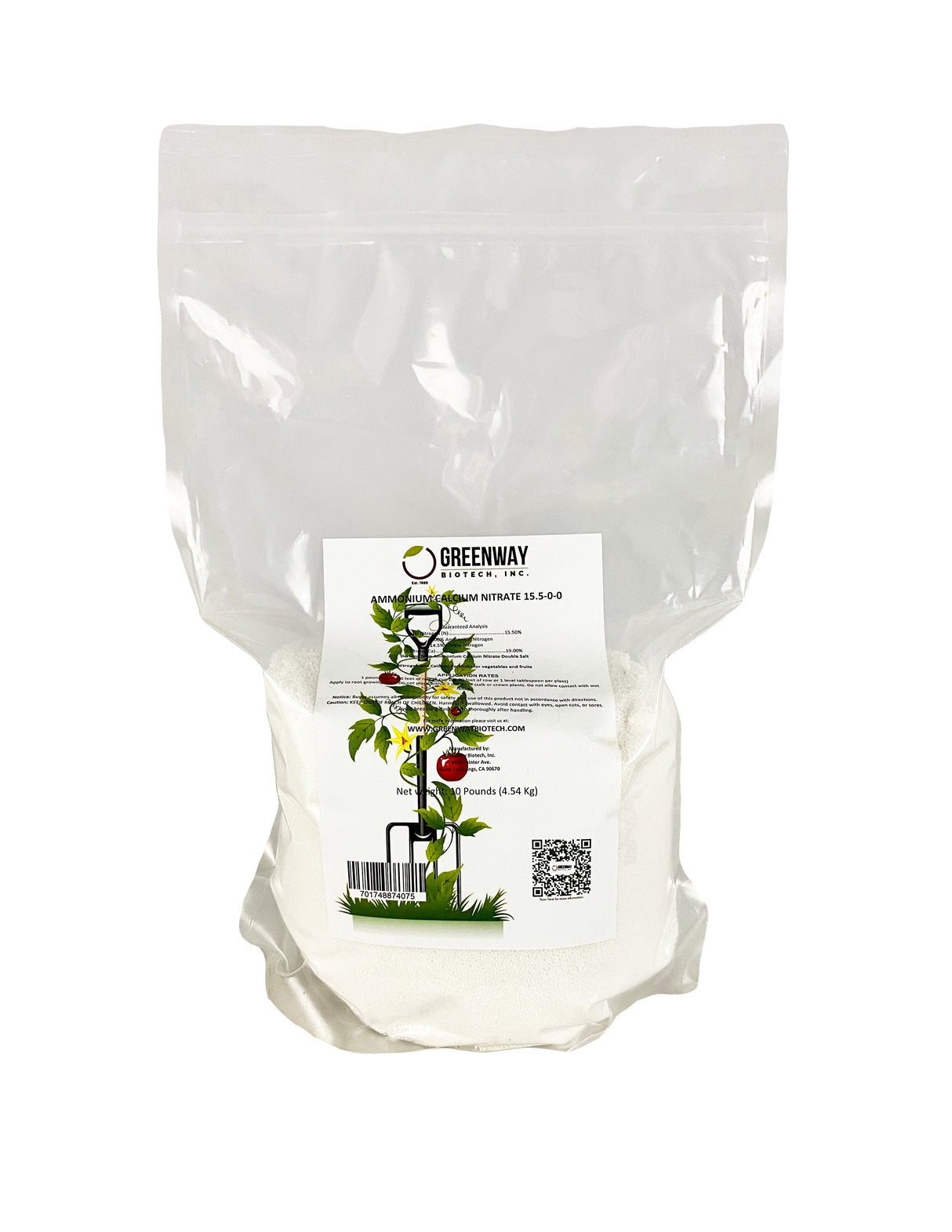 Calcium Nitrate Fertilizer 15.5-0-0 – Water Soluble Nitrogen & Calcium