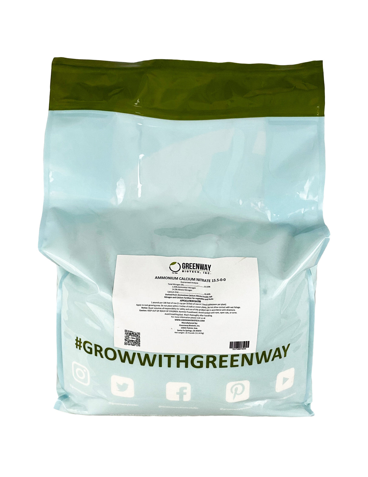 Calcium Nitrate Fertilizer 15.5-0-0 – Water Soluble Nitrogen & Calcium