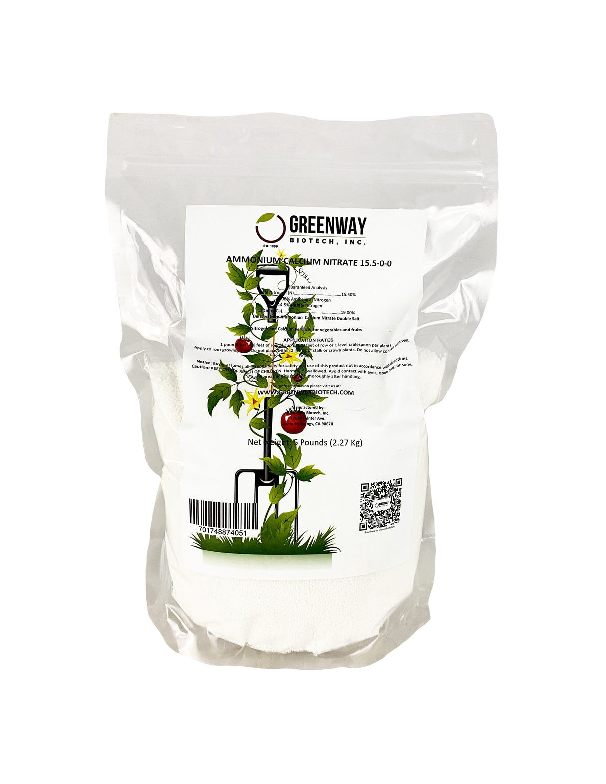 Calcium Nitrate Fertilizer 15.5-0-0 – Water Soluble Nitrogen & Calcium