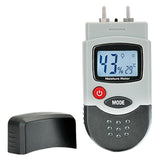 Digital moisture meter with a digital display on a white background