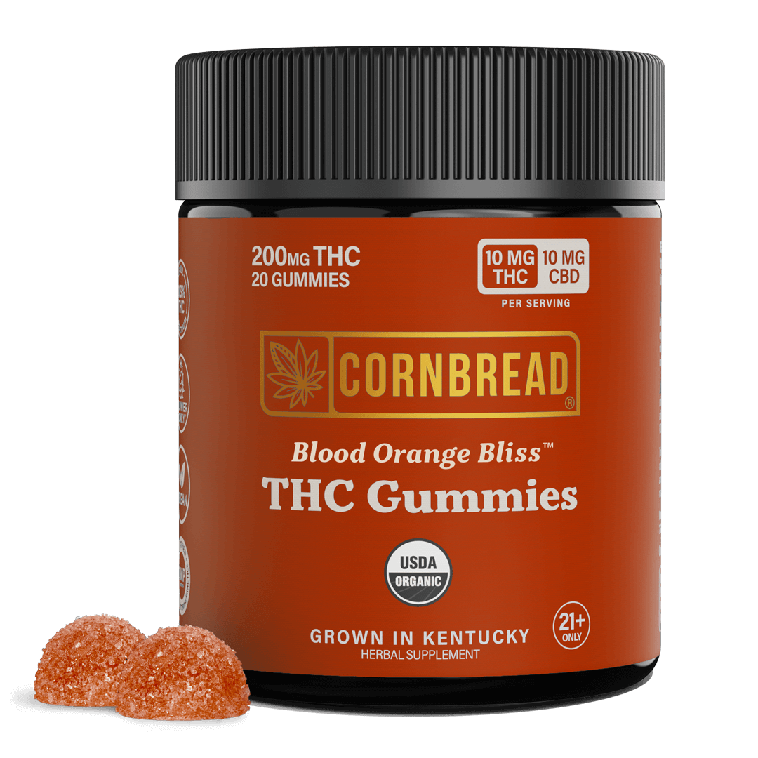 Cornbread Hemp® Blood Orange Bliss THC Gummies, 10mg