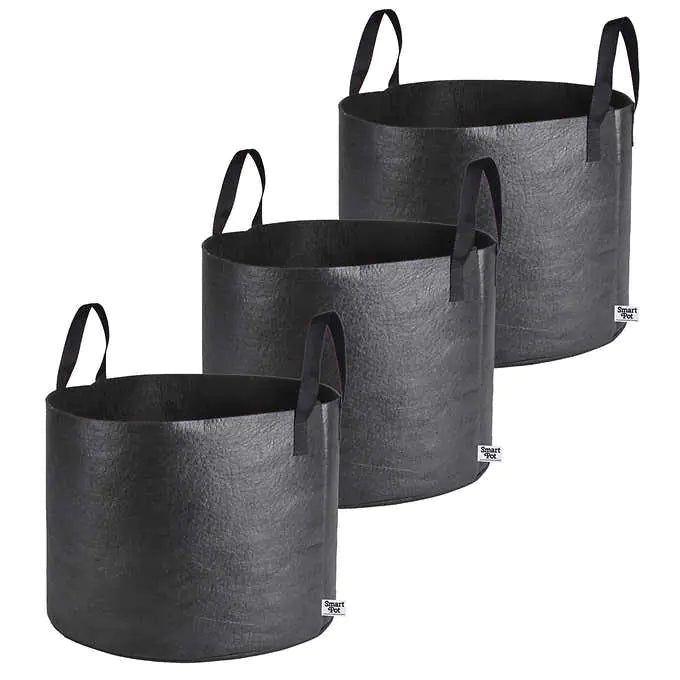 Smart Pot 15 Gallon Vegetable Planters – 3 Pack Fabric Grow Bags with Handles
