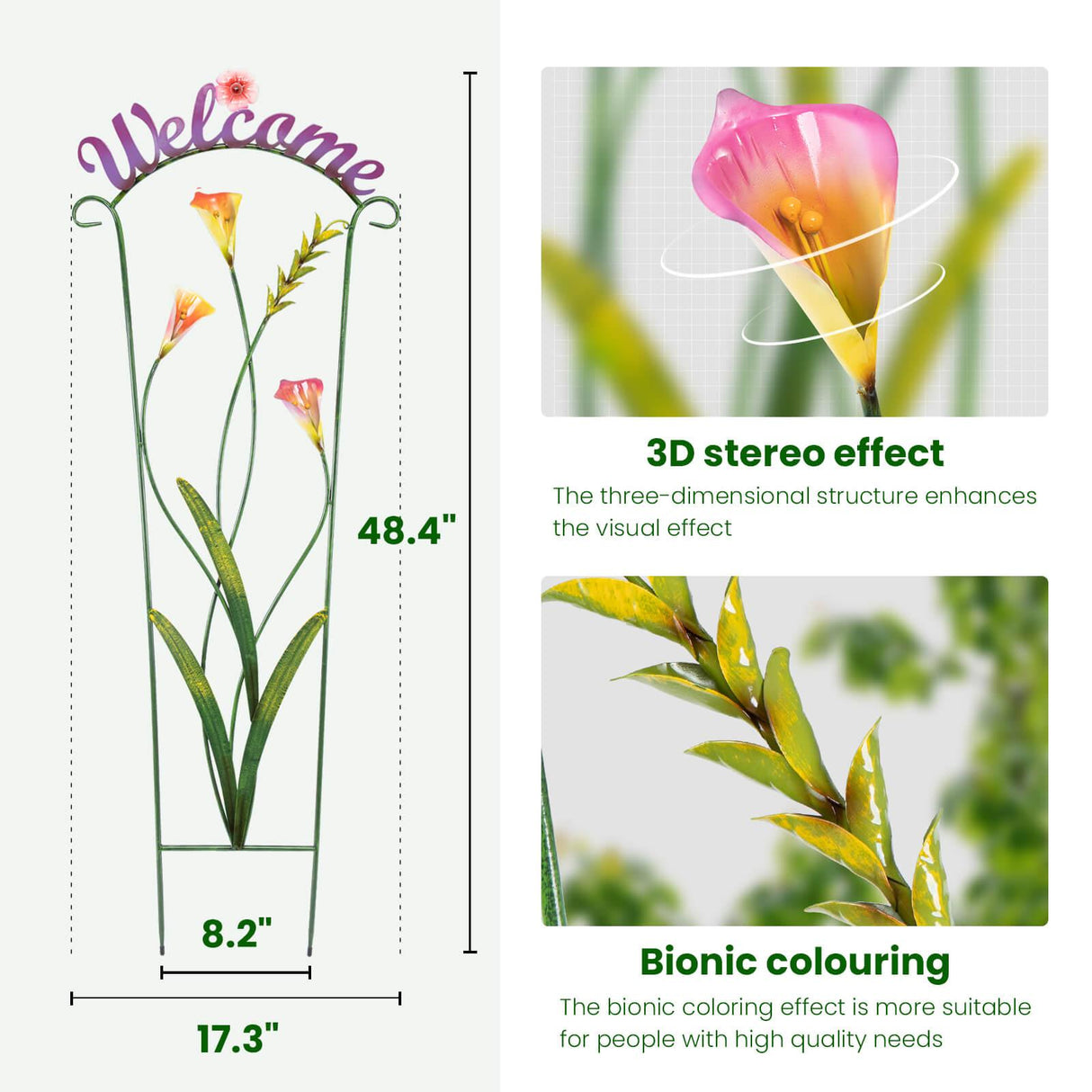 Olle Decorative Trellis – Durable Rustproof Plant Support for Climbing Plants