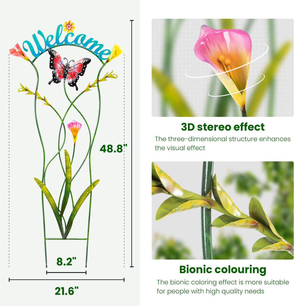 Olle Decorative Trellis – Durable Rustproof Plant Support for Climbing Plants