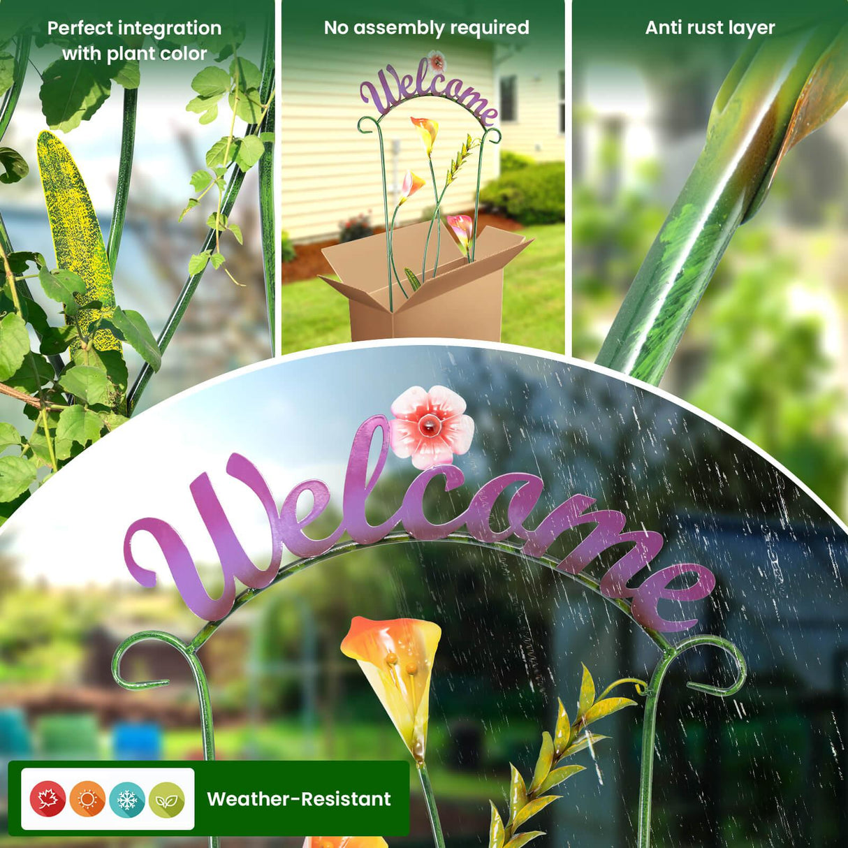Olle Decorative Trellis – Durable Rustproof Plant Support for Climbing Plants