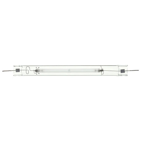 Clear cylindrical electronic component on a white background