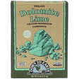 Box of prilled dolomite lime with a natural design and branding on a white background