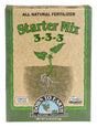 Box of Down to Earth all natural fertilizer starter mix on a white background