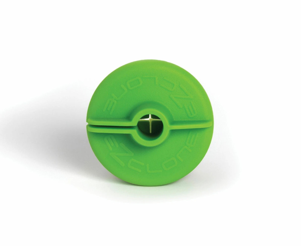 Green plastic wheel with 'Bull' branding on a white background