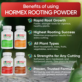Hormex Rooting Powder Pack #1, #3, #8, #16 – 0.75 oz Each (4-Pack)