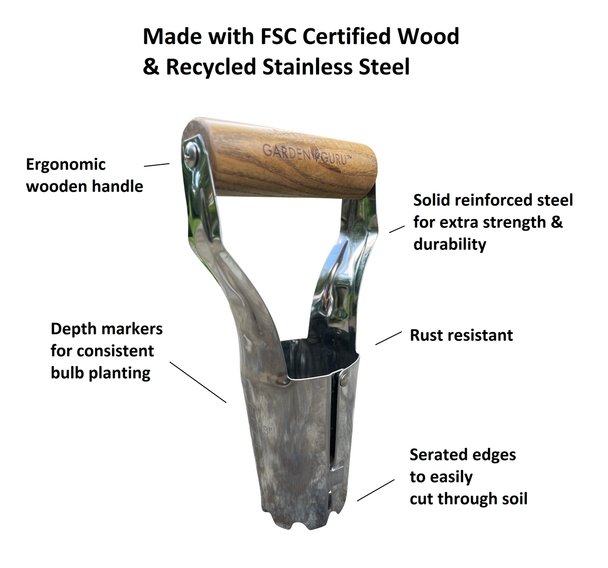 Garden Guru Stainless Steel Garden Bulb Planter
