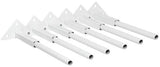 Set of white metal brackets on a white background