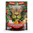 GreenGro Biologicals Organic Natural Home & Garden Tomato, Veggie & Herb Fertilizer in a stand-up resealable pouch. The packaging features a large lion face surrounded by illustrated tomatoes, garlic, herbs, and soil, with the product name in red banners.