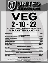 United Nutrients Veg 2-10-22 Water Soluble Fertilizer, 25 lb