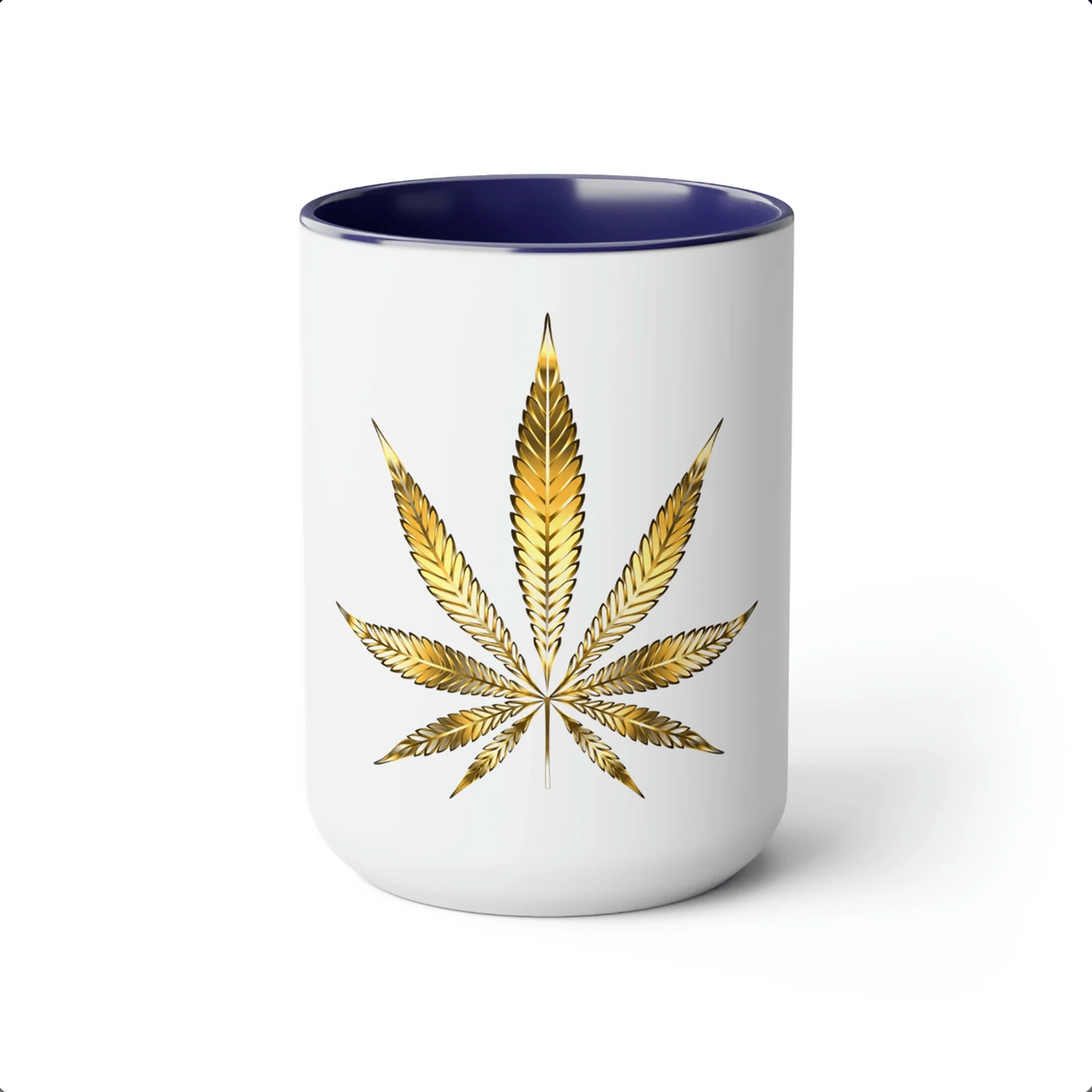 Gold Pot Leaf Coffee Mug