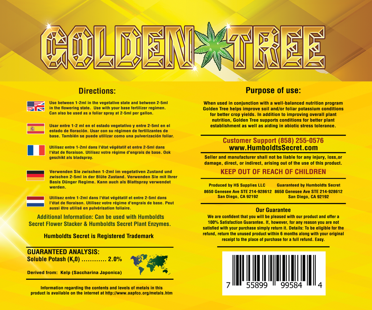 Humboldts Secret Golden Tree Plant Additive