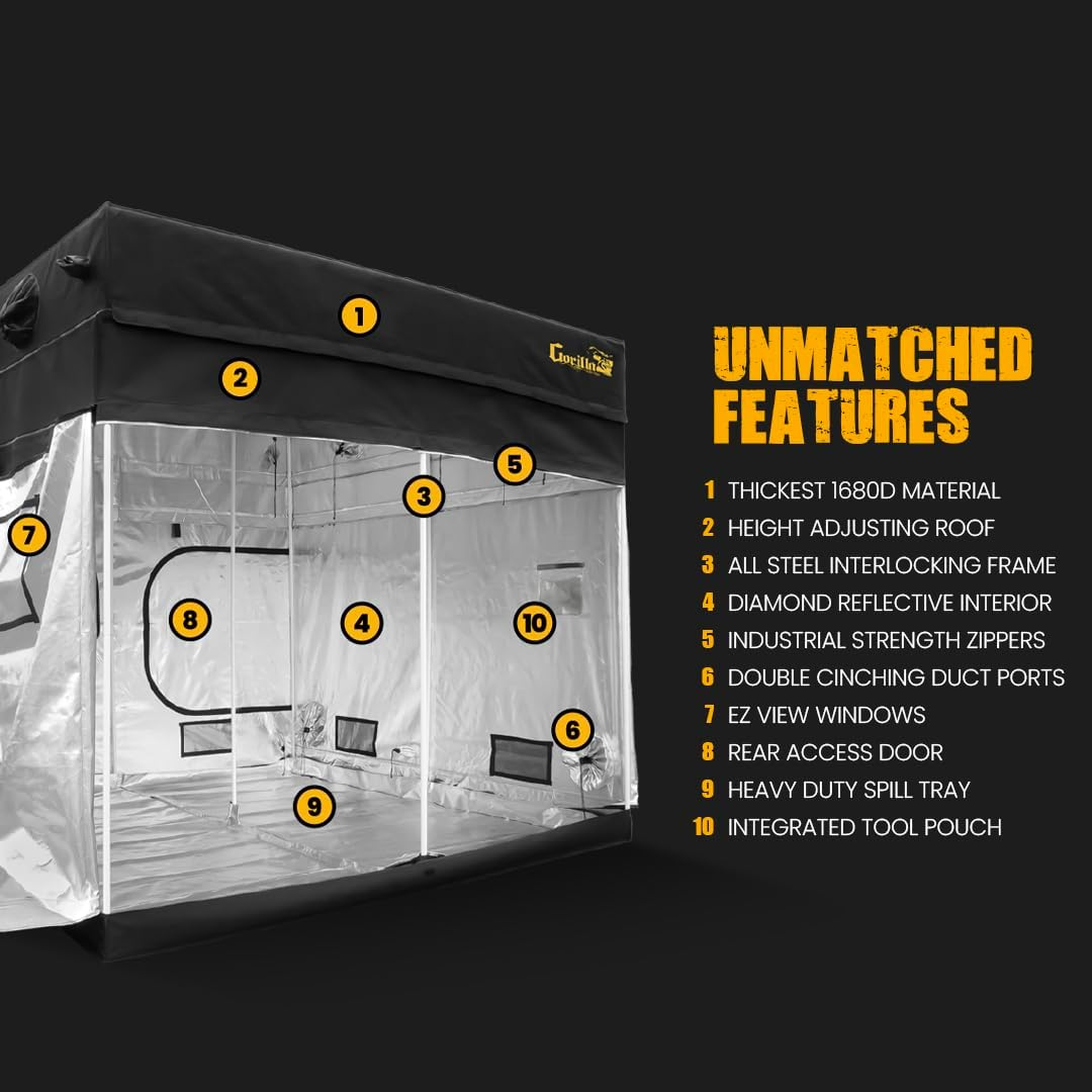 Gorilla Grow Premium Indoor Grow Tent 3'x3' with 12" Extension Kit
