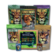 A product bundle of GreenGrow cannabis grow and flower care products, including Pride Lands, Flower Finisher, Green Amino, and EZ Grow Box, arranged on a white background.