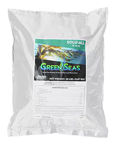 White bag with Green Seas Solu-All product label on a white background