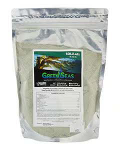 Pouch of GreenSeas product with a label on a white background