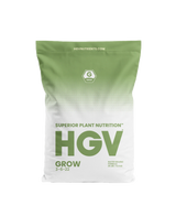 Green and white bag of HGV Superior Plant Nutrition on a white background