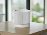 Mid-Century Ribbed 3D Printed Planter with Drainage & Saucer