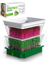 ZestiGreens Tiered Sprouting Kit with Drain Spout – BPA-Free Stackable Seed Sprouter Trays