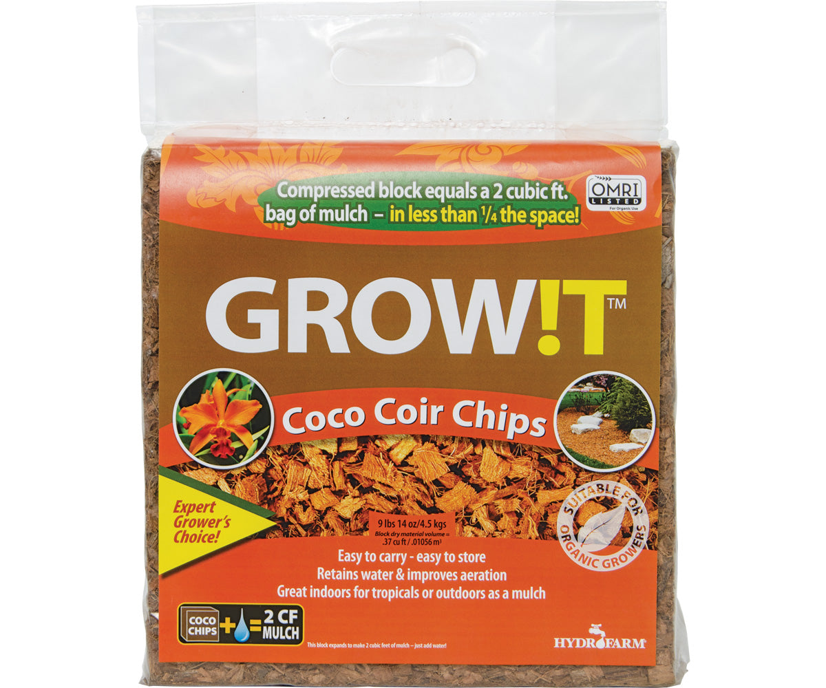 GROW!T Organic Compressed Coco Coir Chips