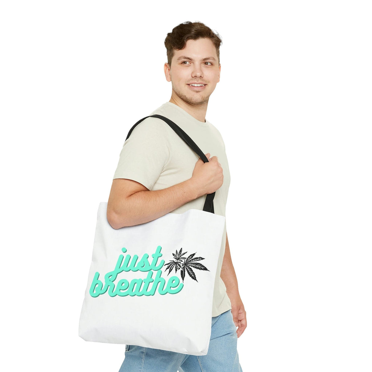 Just Breathe Cannabis Tote Bag