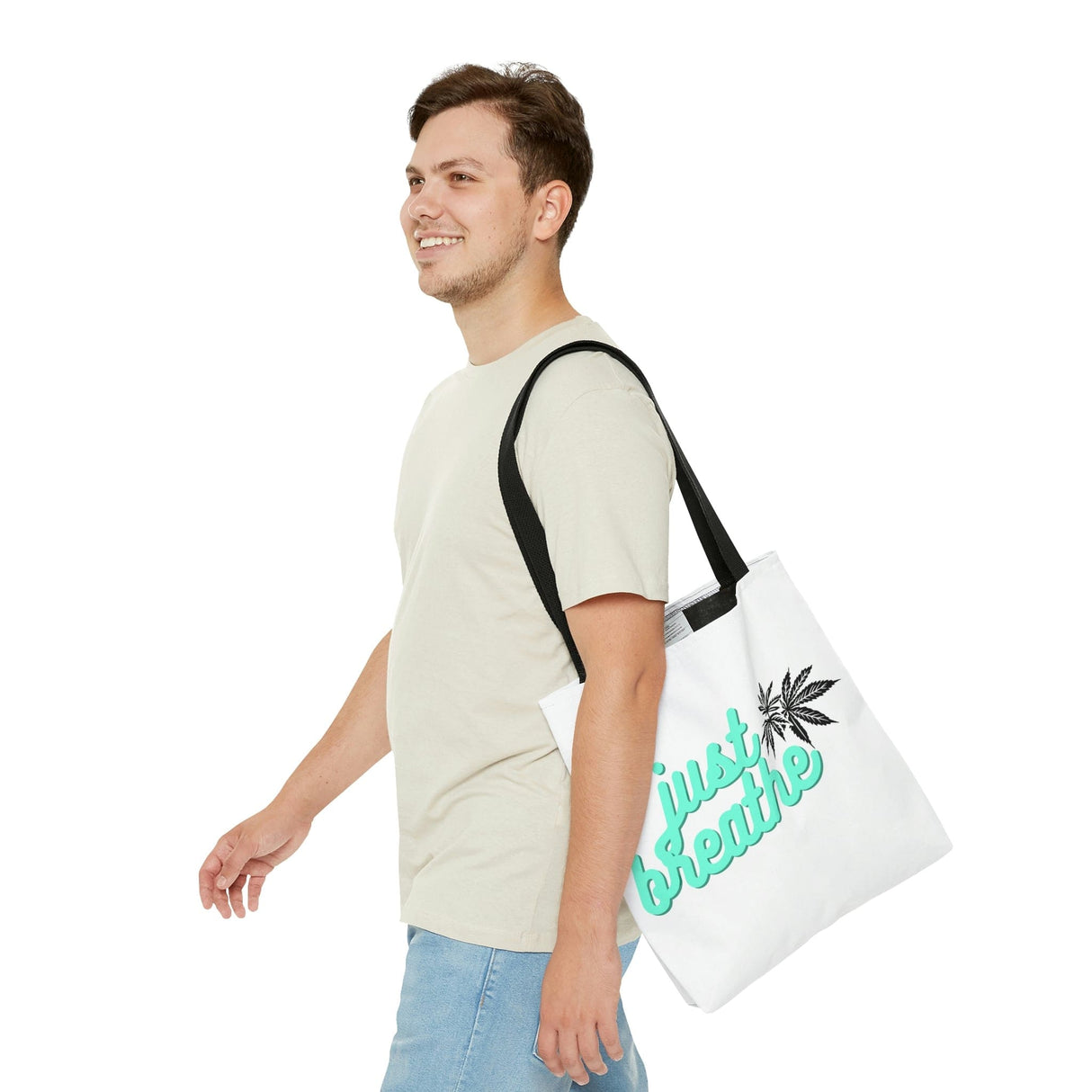 Just Breathe Cannabis Tote Bag