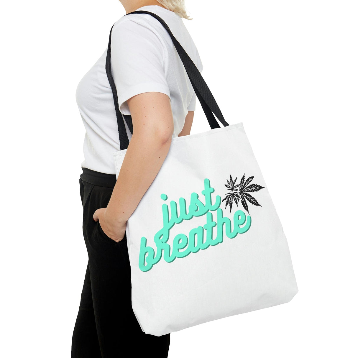 Just Breathe Cannabis Tote Bag
