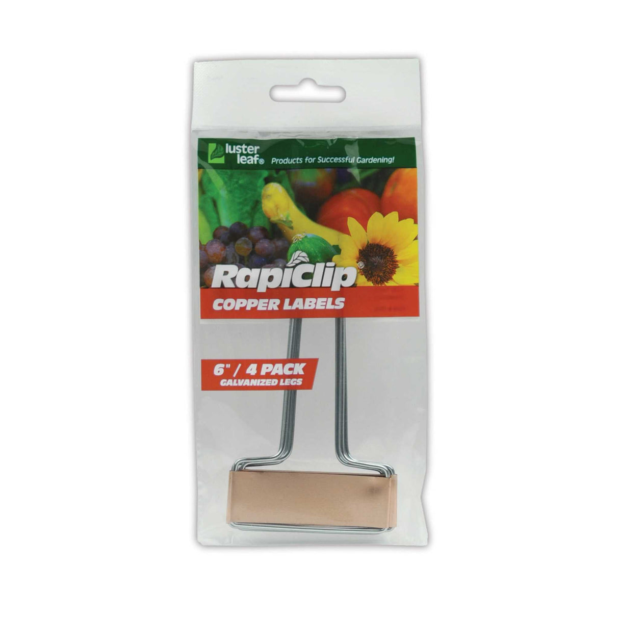 Luster Leaf Rapiclip Premium 6" Plant Labels – Copper or Zinc, 4 Pack