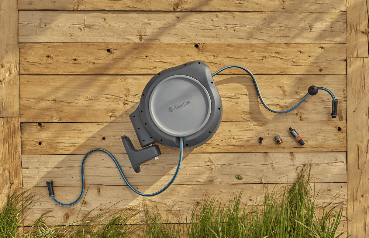 Gardena 50 ft. Wall Mount Hose Reel – Frost-Protected Garden Hose Storage