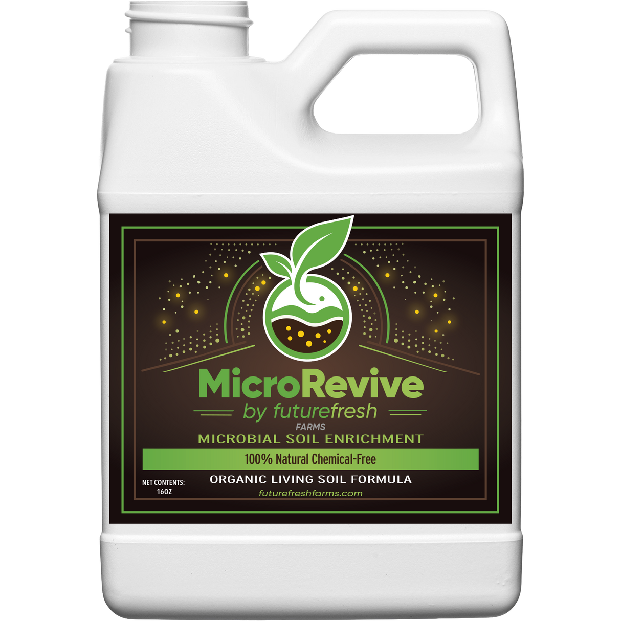 White container of MicroRevive by futurefresh farms on a white background