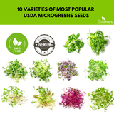 ZestiGreens Organic Microgreen Seeds – 10 Variety Pack