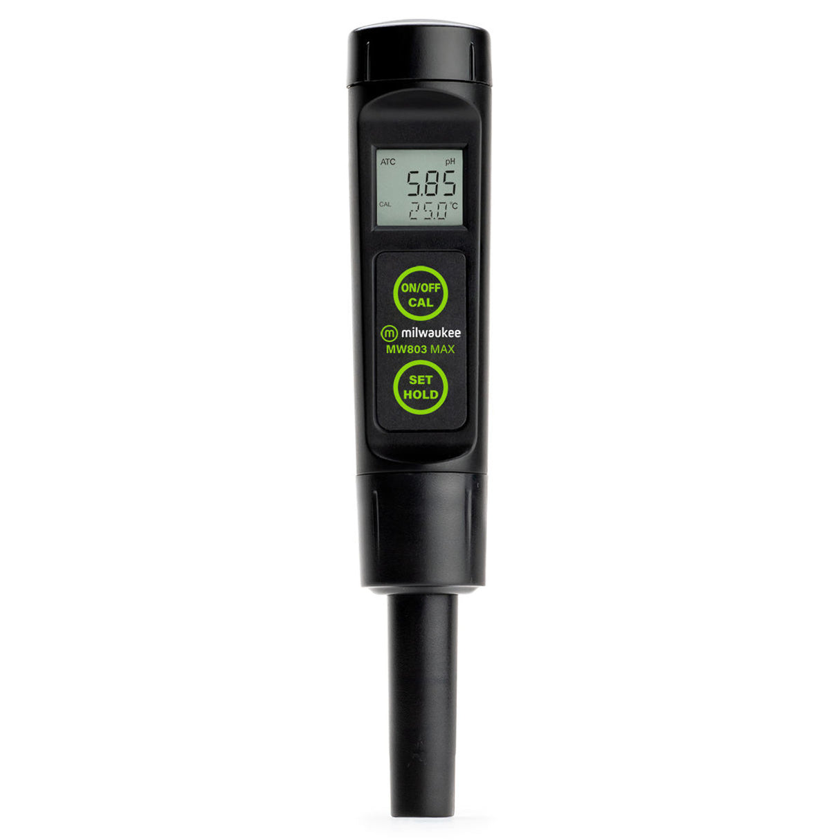 Digital device with a screen displaying readings on a white background